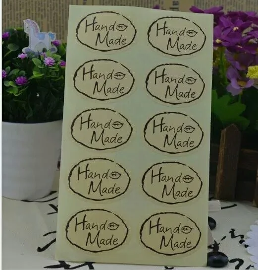 

1000pcs/lot Cute leaf Hand Made Seal Sticker High Quality Handmade Gift Label Sticker
