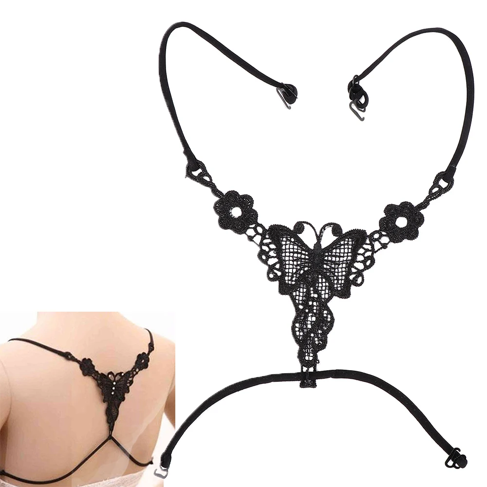 

Lace Butterfly Flower Bra Shoulder Straps Cross Back Lady Girl Beauty Back Decoration Shoulder Straps Intimates Accessories