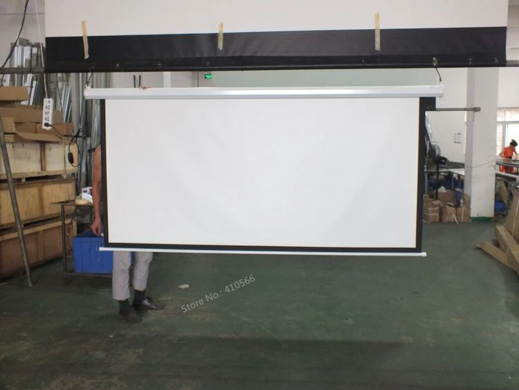 Профессиональная поставка с фабрики 120 дюймов моторизованный экран 16:9 широкий матовый белый проектор электрический экран s для офиса кинозала