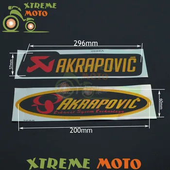 60*200mm Label Stickers Akrapovic Exhaust Muffler Sticker Silencer Decals For Motorcycle Racing Street Bike Motocross