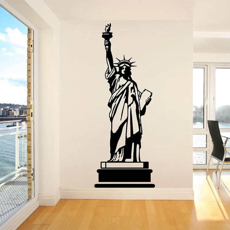 Poomoo Wall Decals Statue Of Liberty Usa America Vinyl Wall Art Sticker