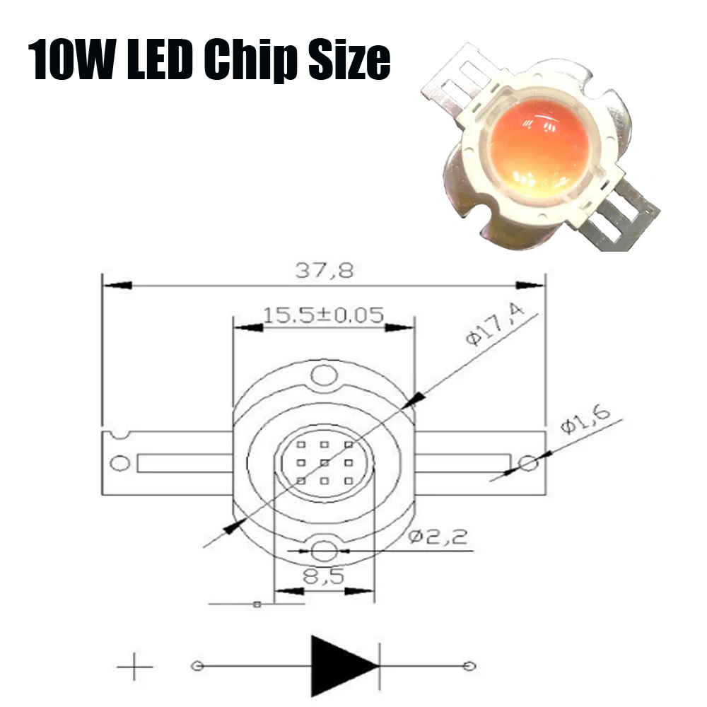 Светодио дный 10 Вт высокая мощность светодиодный светать COB чип полный спектр роста растений красный 400-840nm Комнатные цветы и овощи