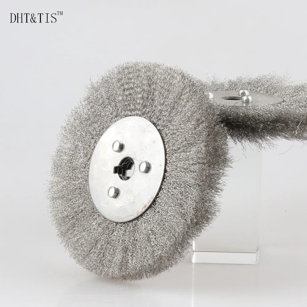 2pieces 150mm*16mm Arbor Hole Stainless Steel Wire Wheel Brush