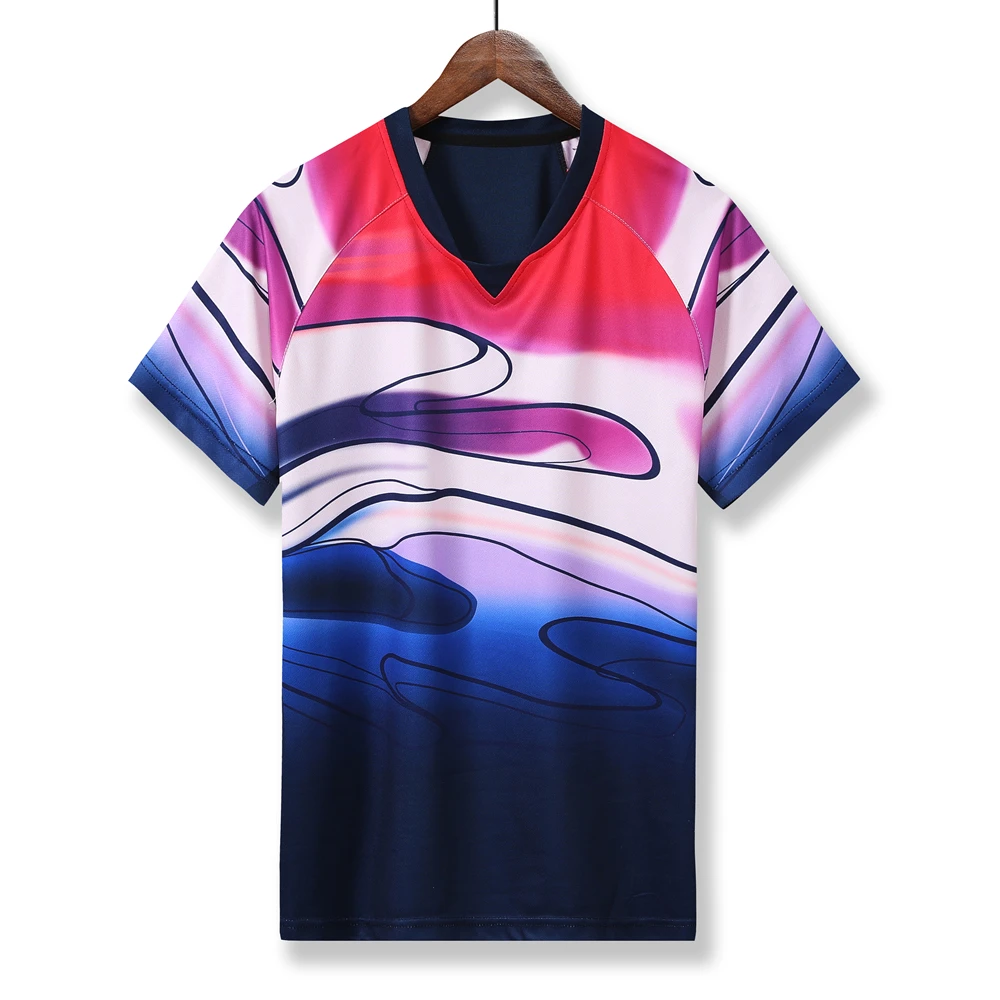 

Men women badminton shirt jersey table tennis shirts outdoor sport clothing running t-shirt sportswear breathable custom print