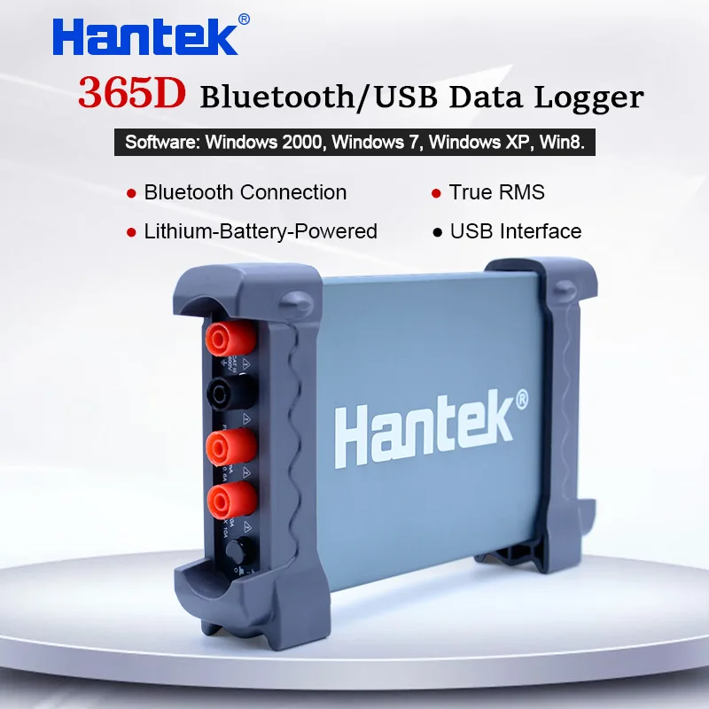 Multimetro Digitale Hantek USB Data Logger Registratore Dati Bluetooth Tester Elettrico Multifunzione Amperometro Ohmetro Tester di Tension Resistenza Corrente Capacit/à 365A