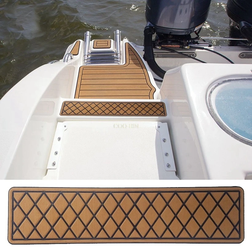 

425*120*6mm Non-Skid Mat Faux Teak Customized Foam Sheet Anti-UV Self-Adhesive EVA Foam Marine Flooring yacht RV Accessories