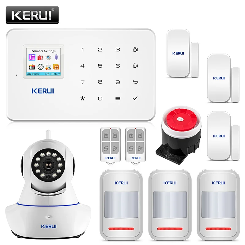Kerui G18 домашняя система охранной сигнализации 80dB Alarme дома Sans Fil Francais GSM охранная сигнализация костюм приложение контроль Alarme Residencial - Цвет: kit 1