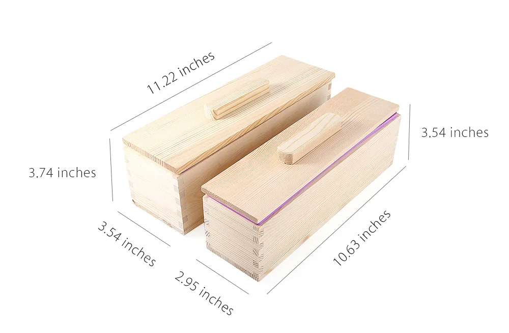 1200 г прямоугольная деревянная коробка DIY ручной работы силиконовая форма для мыла с крышкой