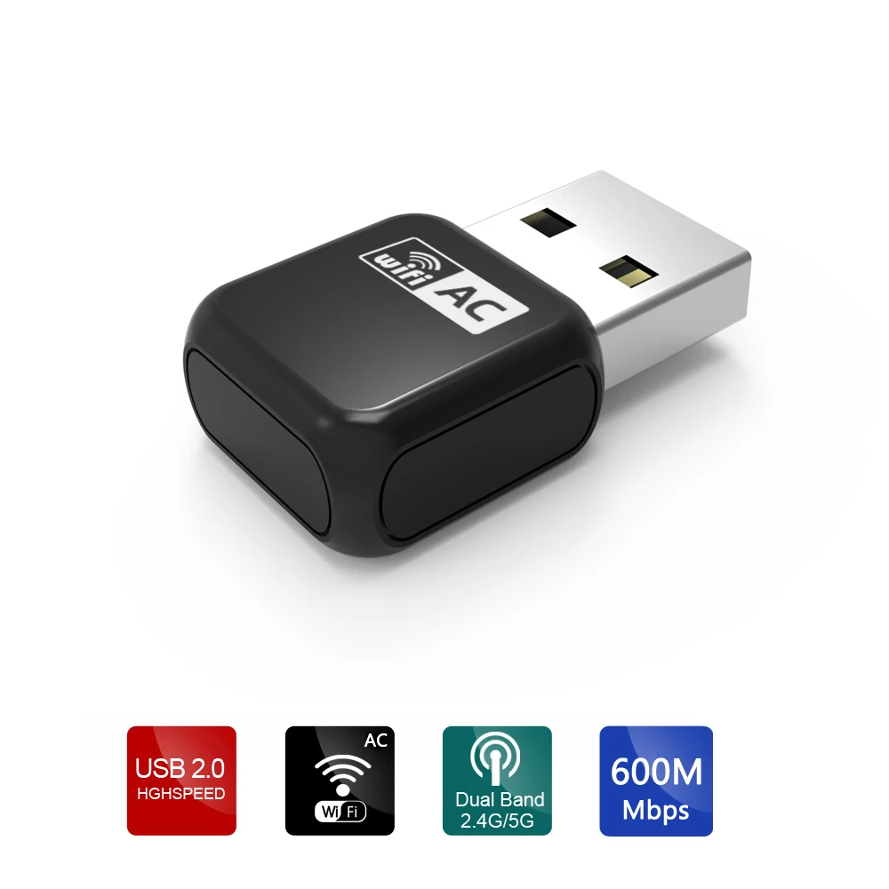 

Wavlink Mini USB Wifi Adapter/Dongle Wireless Network LAN Card AC600 Dual Band Sync 2.4G 150Mbps+5G 433Mbps wifi Network Card