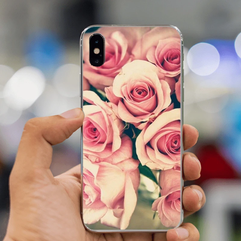 LISHE красивый садовый красный цветок розы для iPhone XS Max 6 6s Plus 7 7plus 8 X 10 4S 5C