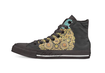 

Pineapple Floral Casual High Top Canvas shoes sneakers Light Walking Shoes