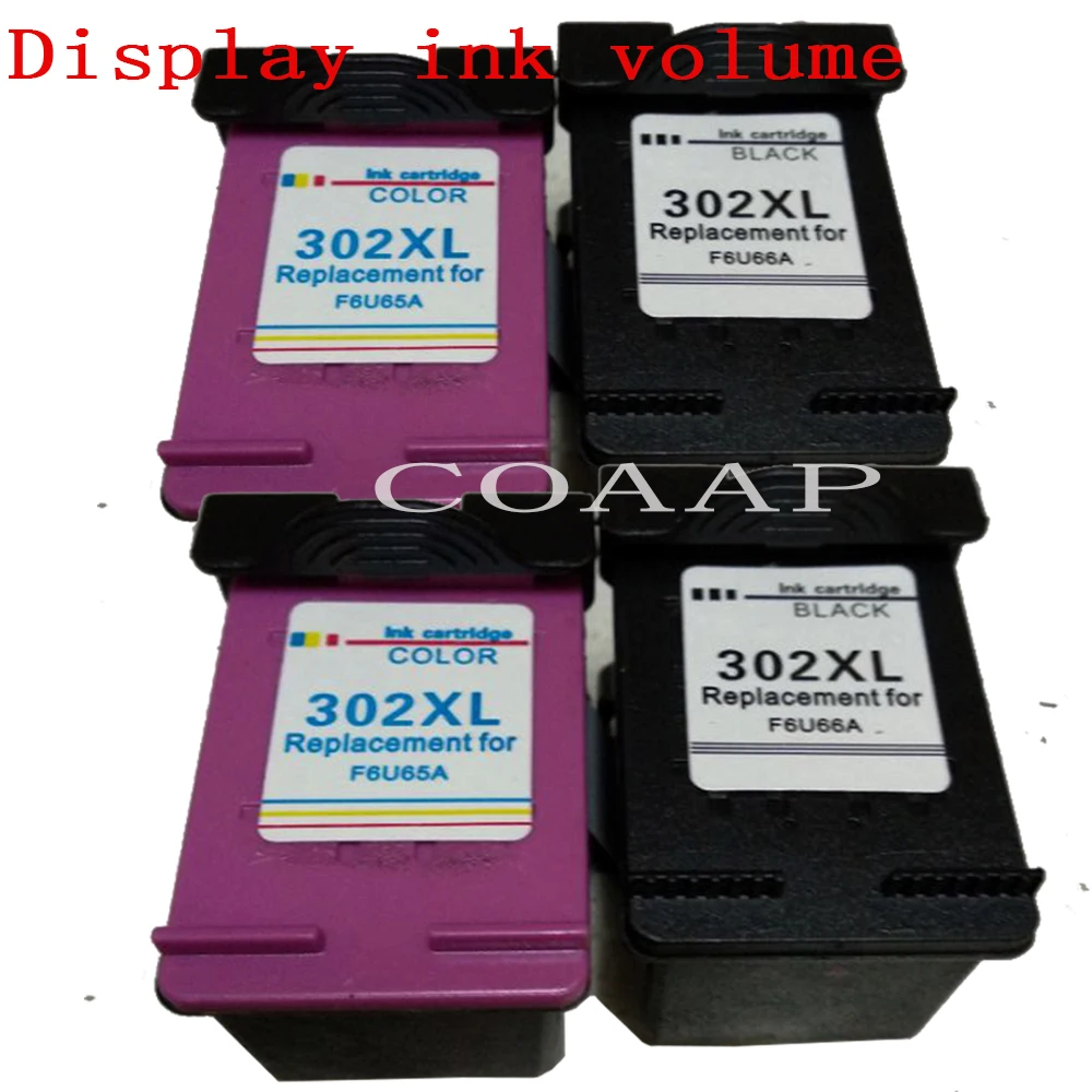 2pk printer Refilled 302 cartridges for Compatible HP 302 XL Deskjet