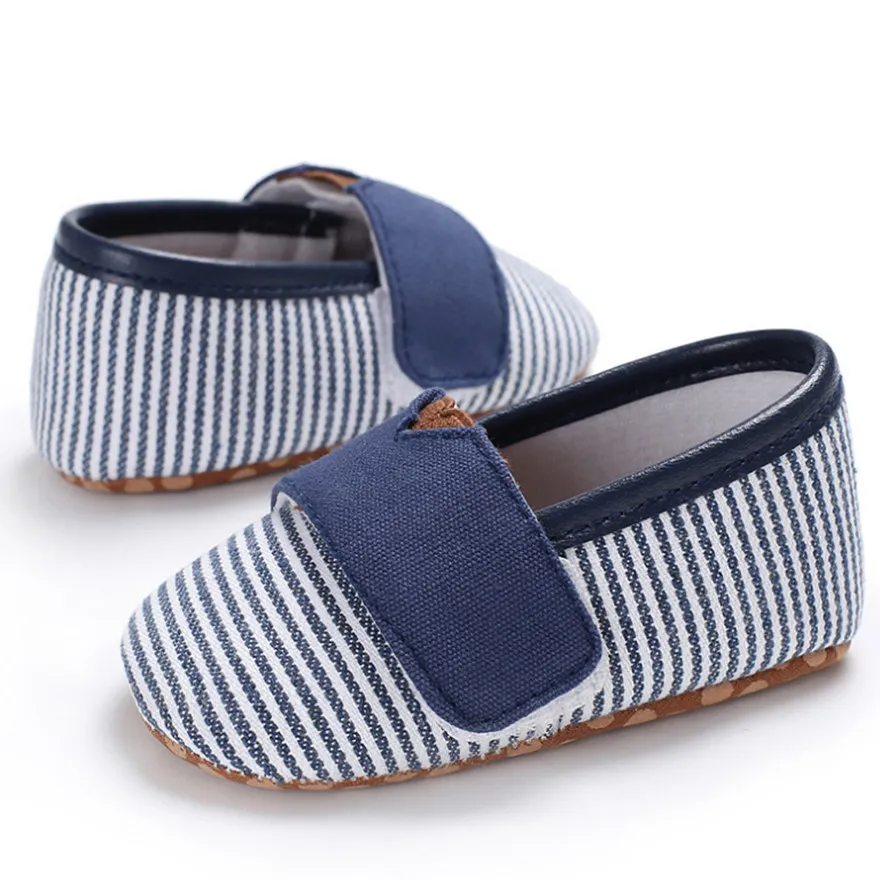 Newborn Infant Crib Shoes Baby Slippers Cute Striped Soft Sole Toddler