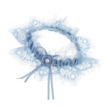 Elegant Wedding Bridal Lace Pearls Garter w/ Bow Knot Trim Bride to Me Hen Night Party Theme Dress Wedding Party Decor Blue Elegant Wedding Bridal Lace Pearls Garter w/ Bow Knot Trim Bride to Me Hen Night Party Theme Dress Wedding Party Decor Blue