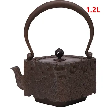 

Cast Iron Tea Pot Set Japanese Teapot Tetsubin Kettle Drinkware KungFu Tools Stainless Steel Strainer FourSide Tea Kettle 1.2L