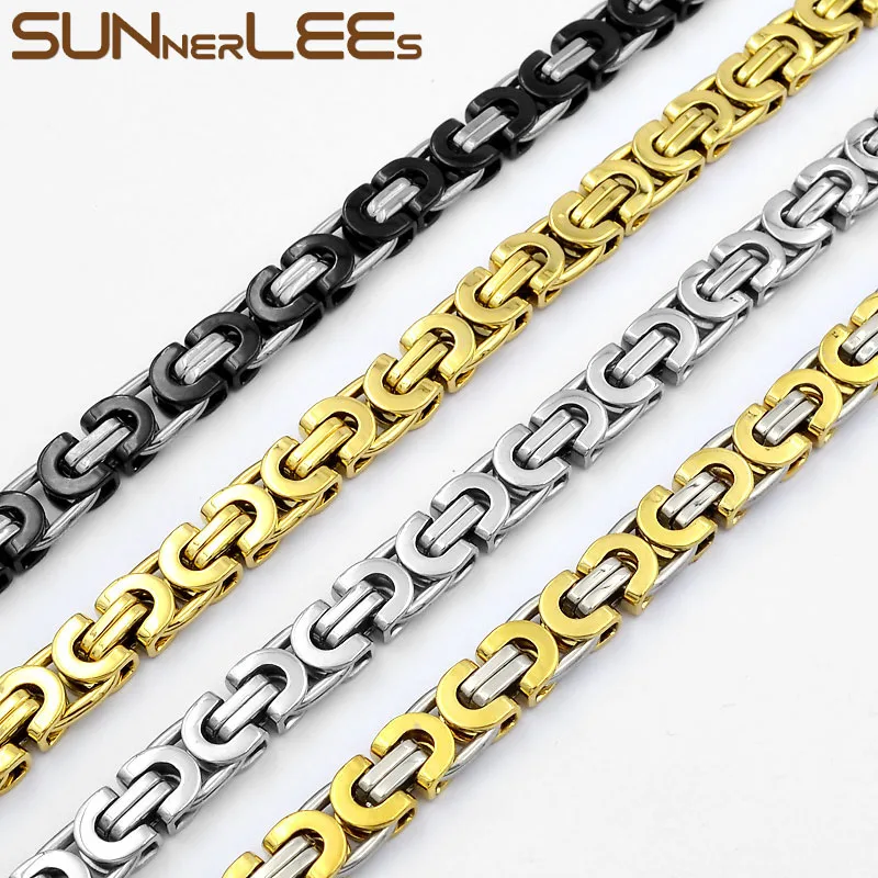 SUNNERLEES ювелирные изделия из нержавеющей стали ожерелье 6 мм ~ 11 коробка