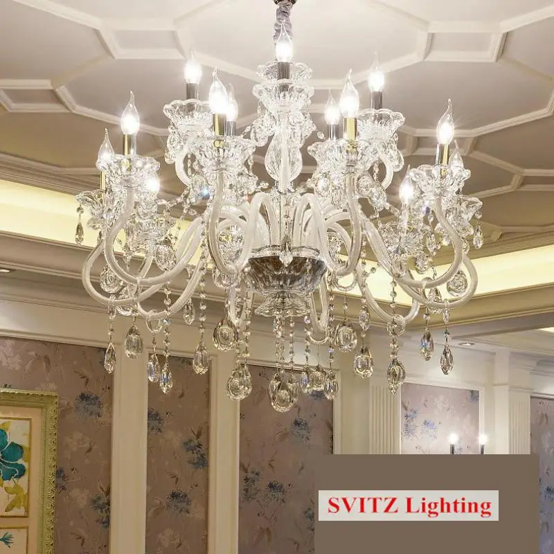 Grand Hotel холл белая хрустальная лампа люстра освещение для гостиной столовой