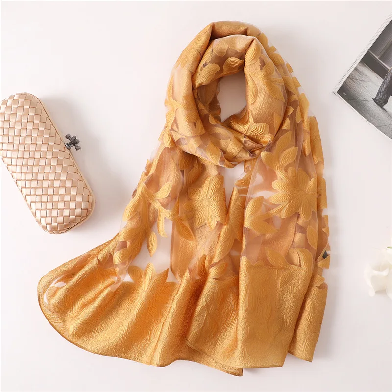 2018 New Silk Scarf for Women Scarves Ladies Soft Wool Shawls and Wraps Female Pashmina Bandana Beach Stole Hijab Scarf Foulard