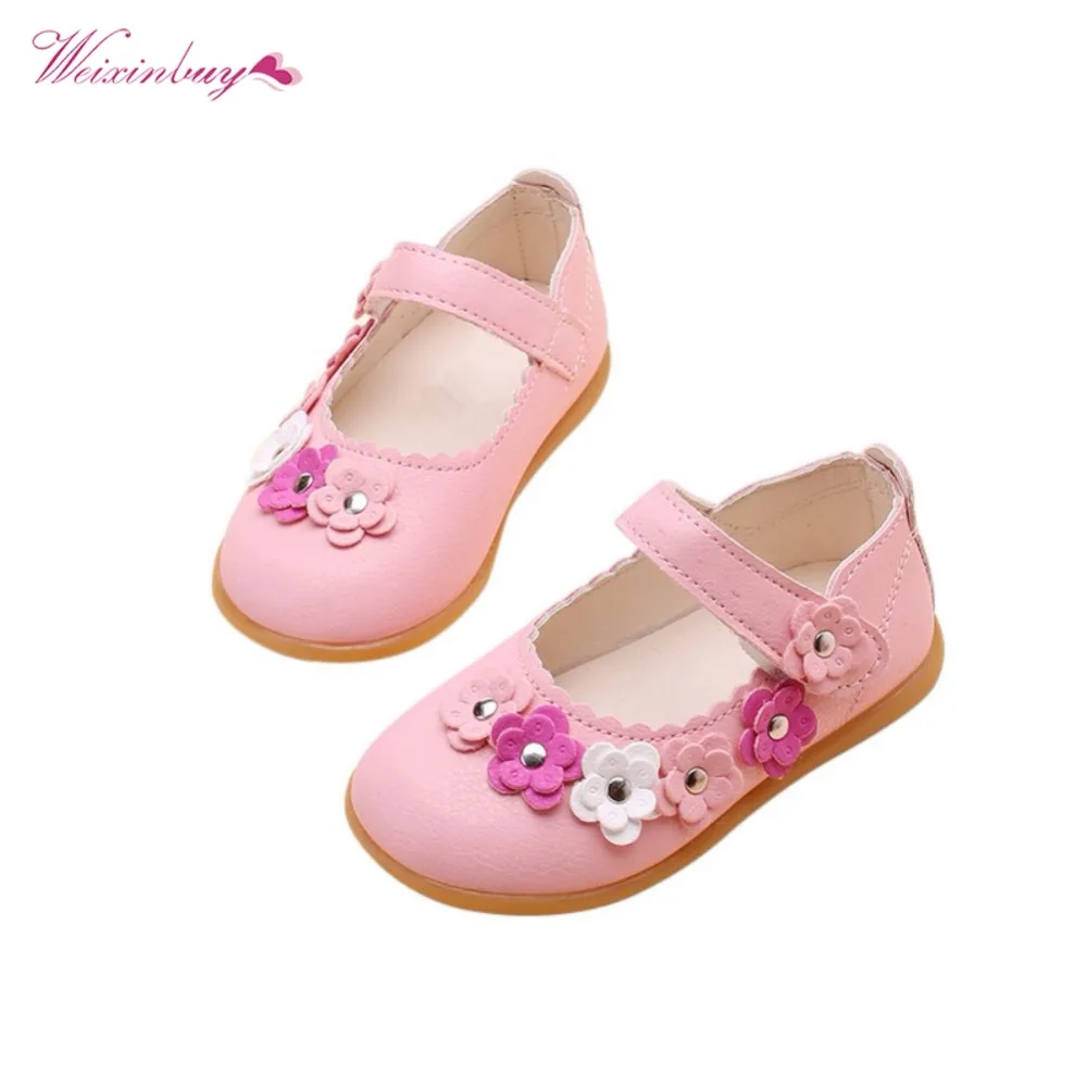 Новые детские сандалии из кожзаменителя для девочек Цветочный принт детские сандалии Цвет девушки принцесса обувь