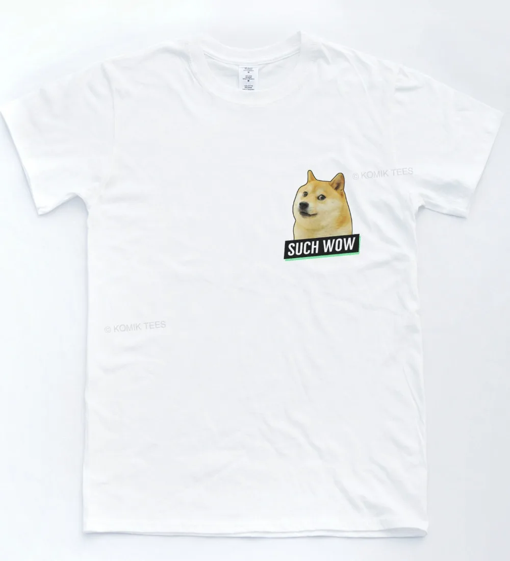 Футболка такая Wow Doge с нагрудным принтом футболка бейджей бейджем подсветкой