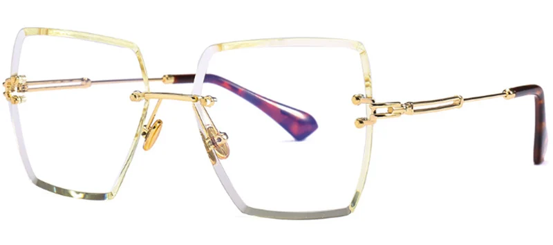 SHAUNA классические женские Квадратные Солнцезащитные очки без оправы модные градиентные Оттенки UV400 - Цвет линз: Clear