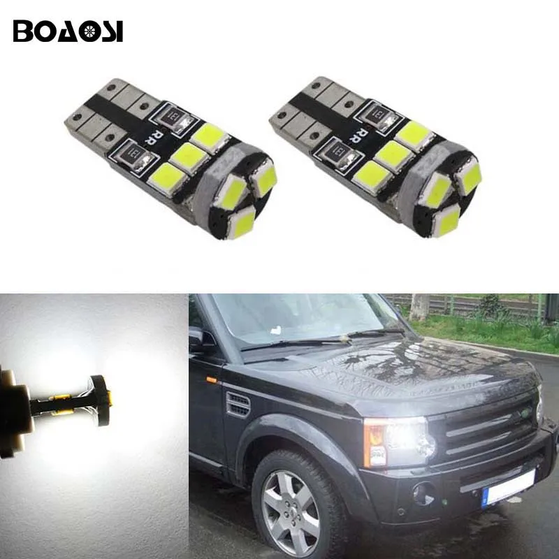 

BOAOSI 2x T10 W5W LED Wedge Light Marker Lamps Bulb For Land Rover v8 discovery 4 2 3 x8 freelander 2 defender A8 a9