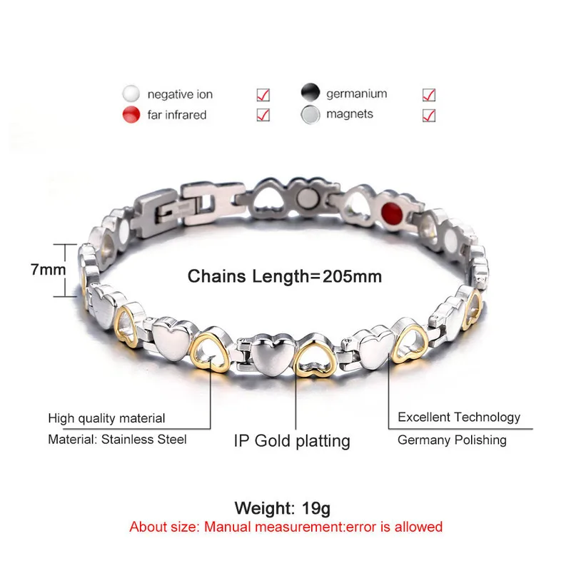Браслет для магнитной терапии титановые магнитные браслеты женщин