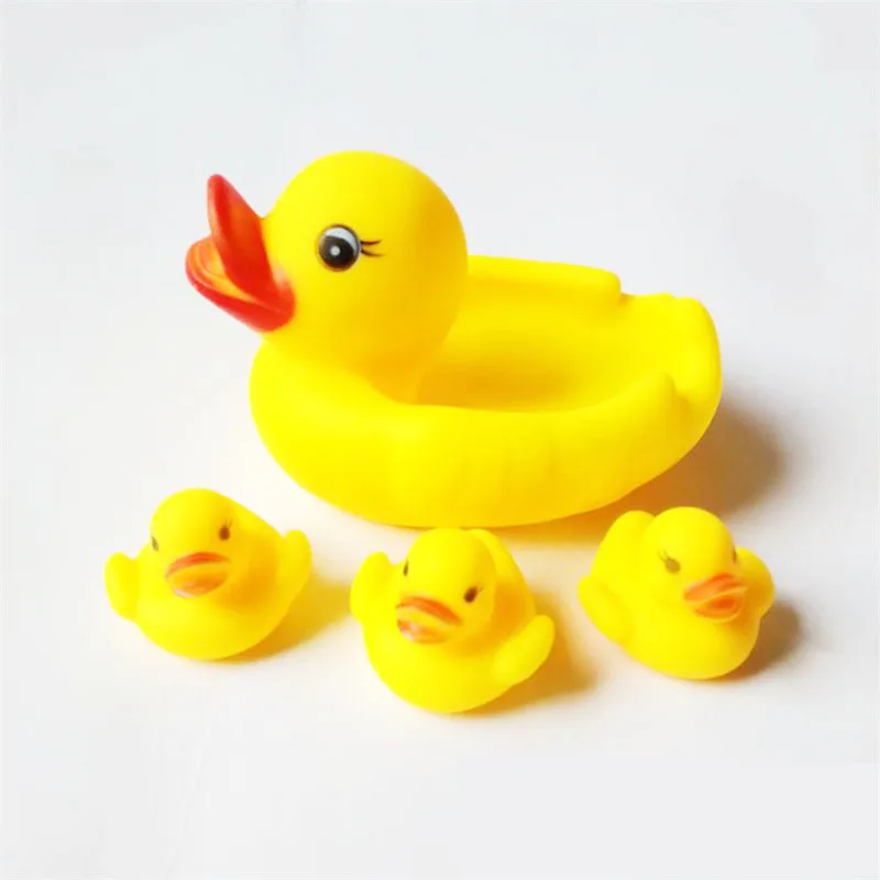 Rubber Duck Swimming Bath Toys Squeeze-sounding Infant Gift Baby Kids Water Toy 4 pcs/set