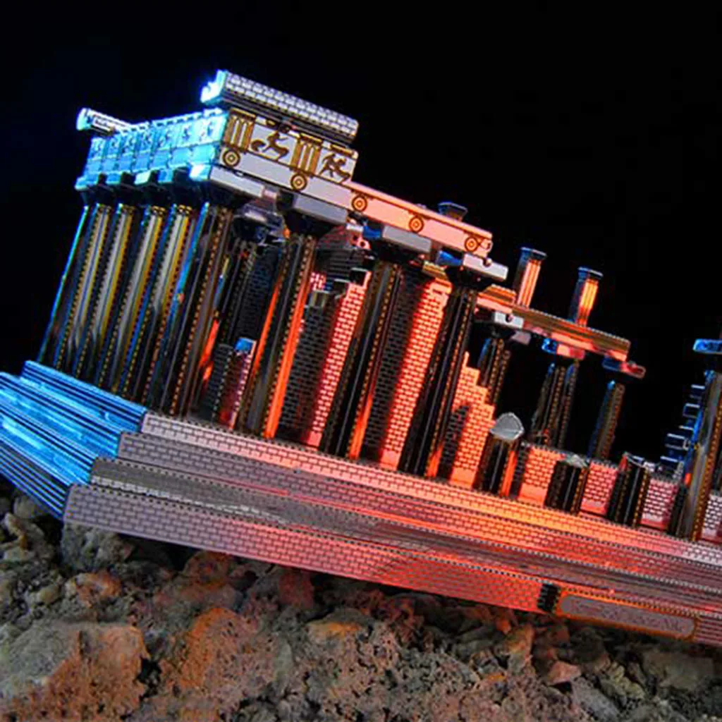 142pcs/ set 3D Metal Puzzles - DIY Greece Temple of Athena Model Assemble Model Kits Jigsaw Building Toy Home Decor Souvenirs