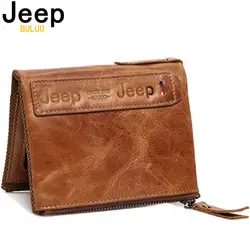 Jeep buluo кошельки унисекс пояса из натуральной кожи для мужчин женщин двойного сложения кошелек короткие портмоне Винтаж