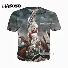 LIASOSO Последние Летняя модная футболка мужская и женская футболка игра God of War 3D печати случайные футболки бренда одежда M049