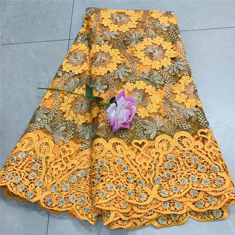 

Free shipping 2019 high quality African French net lace fabric 5yds/pcs for party dress fabric