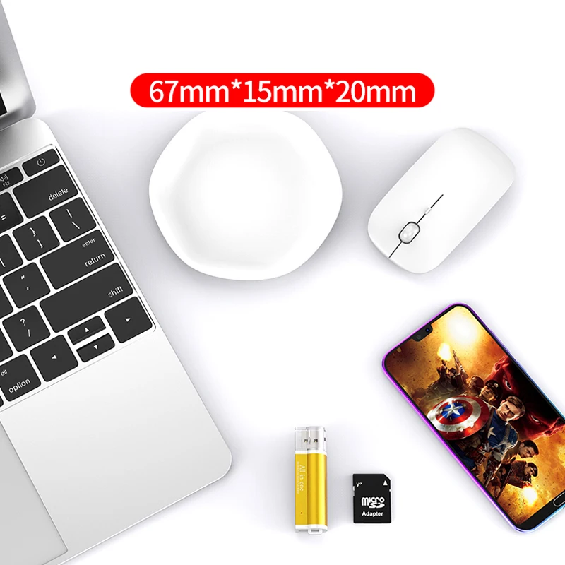 4 in 1 USB Memory Card Reader For Micro USB 2.0 Adapter for Micro SD SDHC TF M2 MMC MS PRO DUO Card Reader