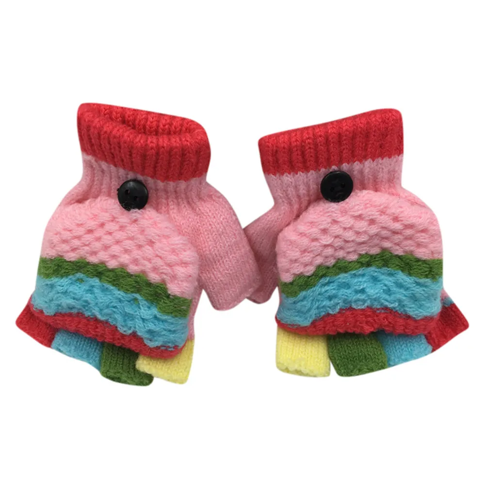 

Toddler Baby Cute Thicken Patchwork Hot Girls Boys Of Winter Warm Gloves