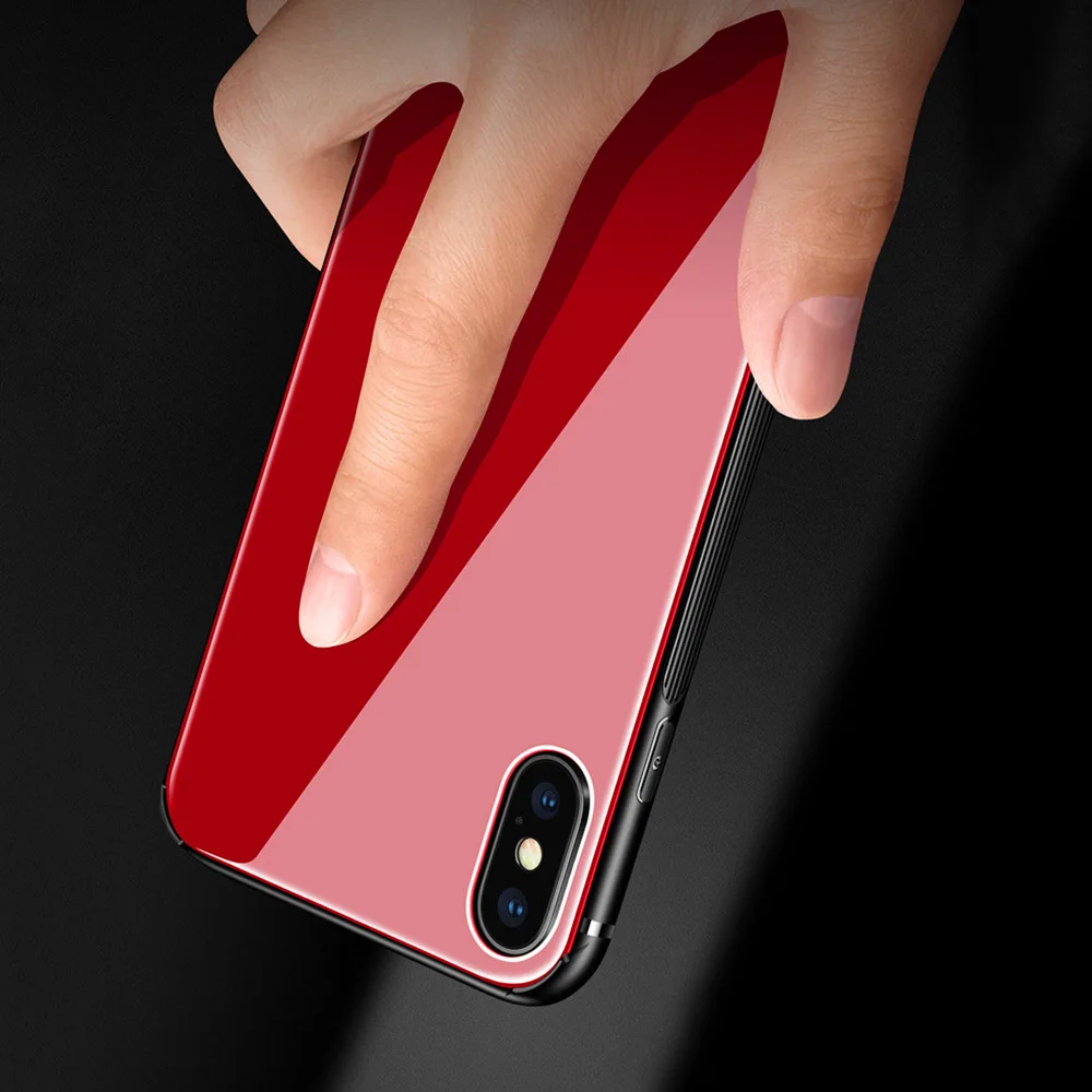 Cubierta de vidrio templado para iPhone X 7 7 6 6 s Plus 8 Plus caso de Coque para iPhone xs Max Xr 5S 5 caso además de caso de teléfono iPhone Fundas