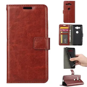

30pcs/lot Crazy Horse PU Leather Stand Case with card slot For Sony Xperia XA2 L2 XZ2 XZ2 Compact