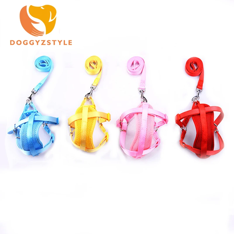 

Small Dog Harness Chest Belt Soft Breathable Mesh Nylon Leash Lead Collar Set Chihuahua Yorkshire Pet Product
