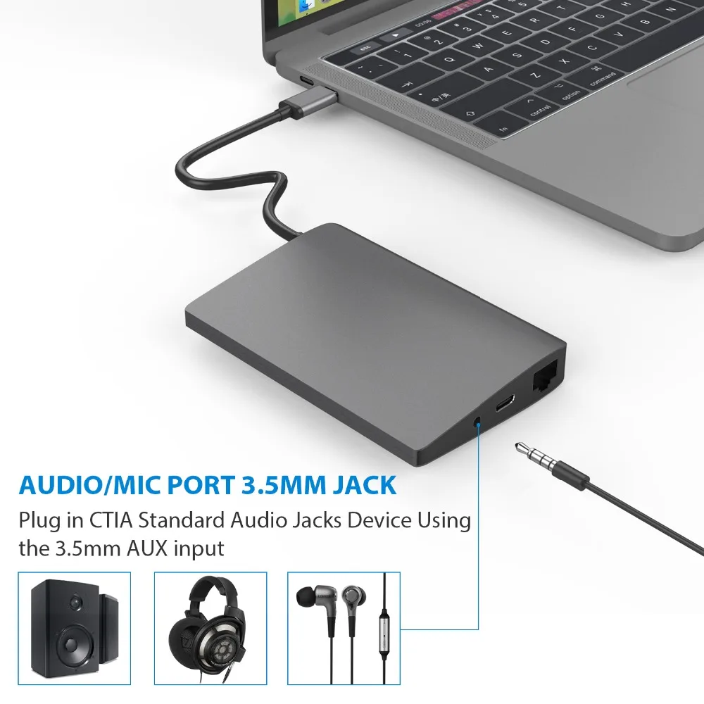Док станция для ноутбука USB C Type док Macbook HDMI Mini DP 4K RJ45 Ethernet 3 0 аудио 5 мм зарядная