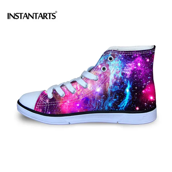 INSTANTARTS Classic Galaxy Canvas Shoes Kids High Top Sneakers