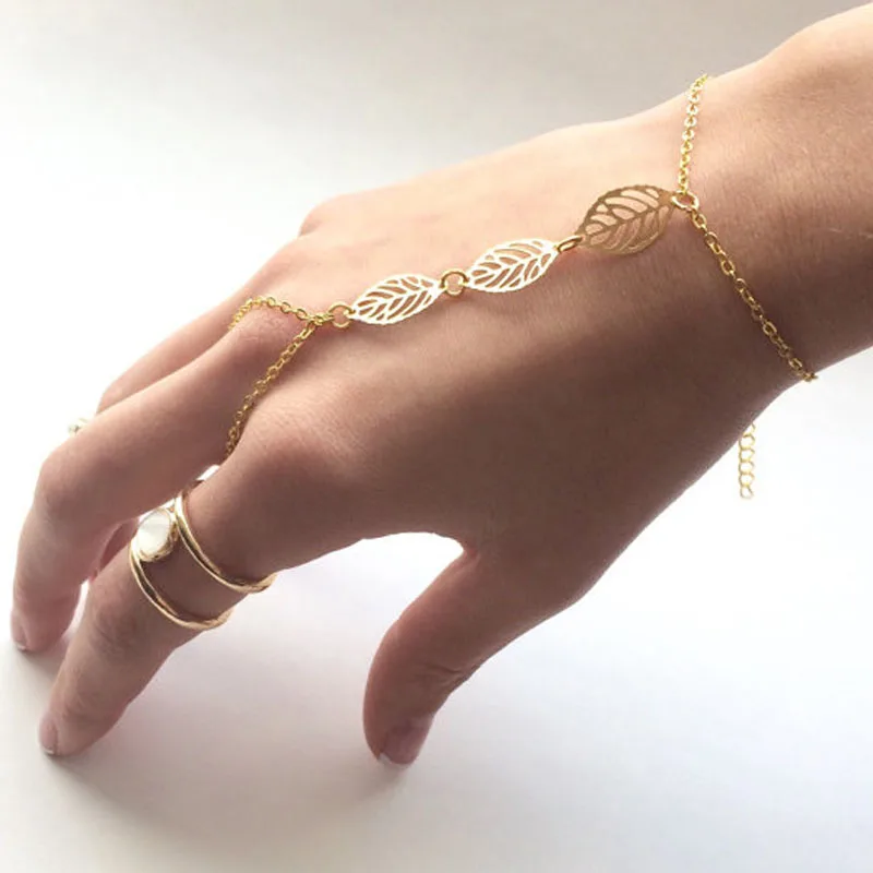 Новый дизайн браслет с подвеской крутой подарок пустотелые листья pulseras mujer