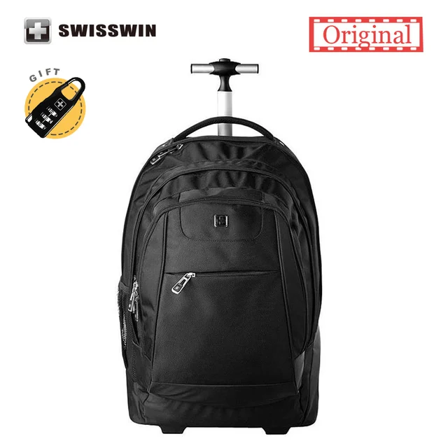 Swiss Black Rolling Laptop Backpack Swe1058 20 Inch Wheeled Swiss Black Rolling Laptop Backpack Swe1058 20 Inch Wheeled For Business Travel