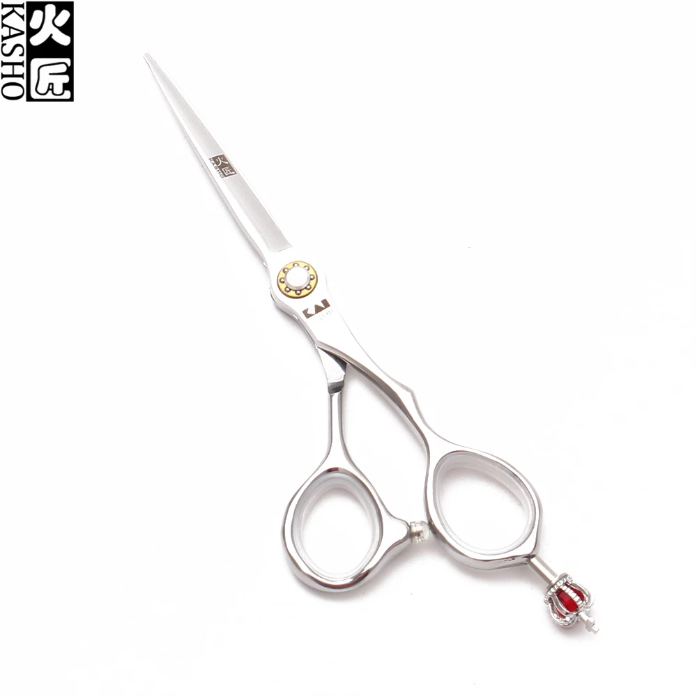 

6" 17.5cm Kasho 440C Red GEM Hairdressing Scissors Cutting Shears Regular Scissors Barber Makas Professional Hair Scissors H9020