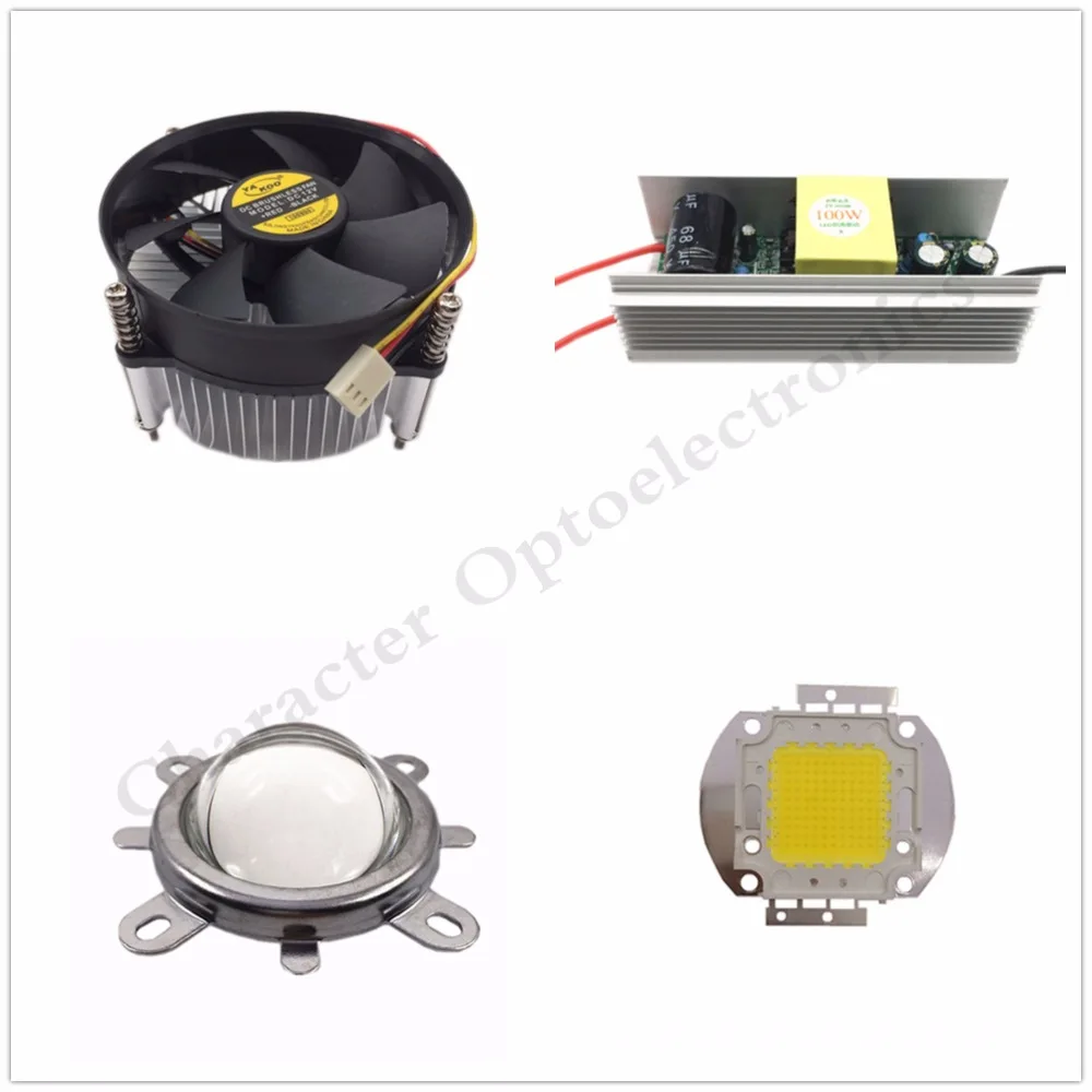 

100W att High Power Warm white/ Naturally white/ White/ Full Spectrum/ LED chip Light + Heatsink Cooler+100W LED Driver