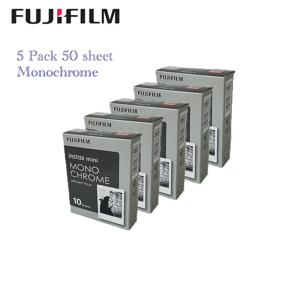 

5 packs Fuji Fujifilm Instax Mini Instant Film Monochrome Photo Paper For Mini 8 7s 7 50s 50i 90 25 dw Share SP-1 Cameras