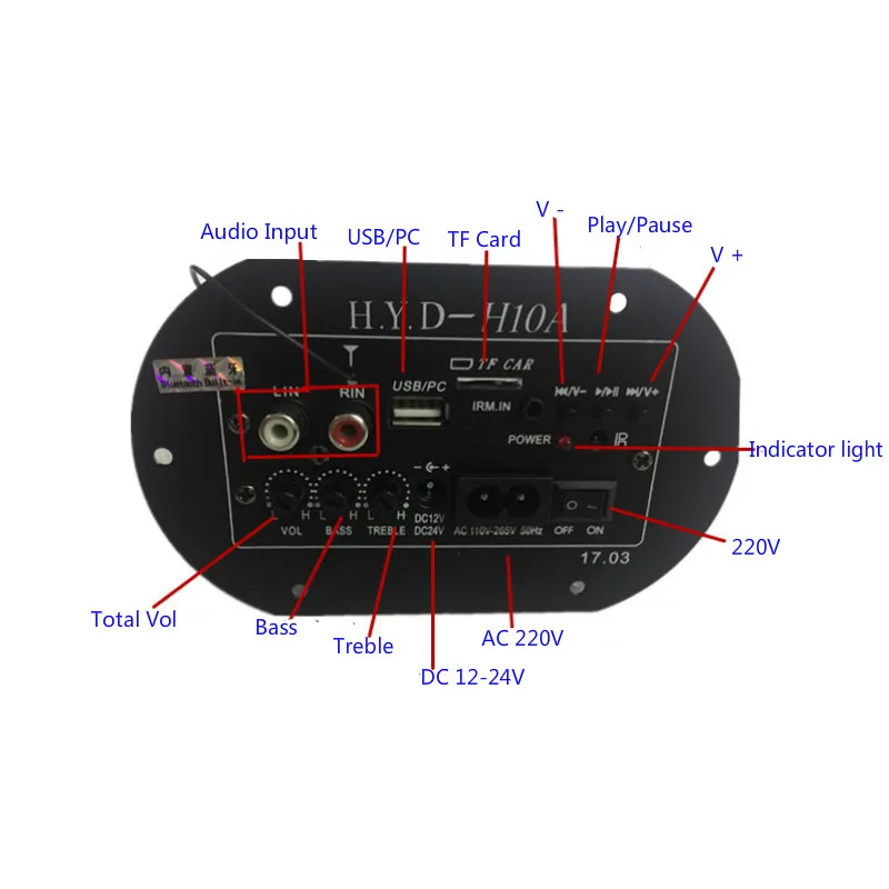 AOSHIKE усилители аудио Плата Amplificador сабвуфер усилитель плата Встроенный Bluetooth fm-радио 220 в 12 В 24 в цифровой IC трубки