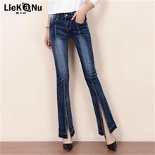 Женские весенне-осенние ботинки года, джинсы с вырезами для девочек, модные повседневные джинсовые штаны с заниженной талией