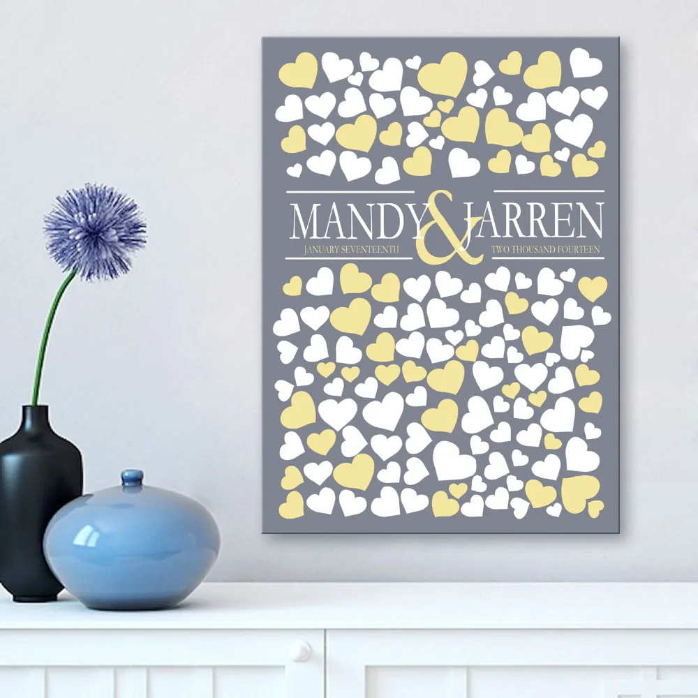 Guest Signature DIY Party Gift Wedding Canvas Signing Board Canvas