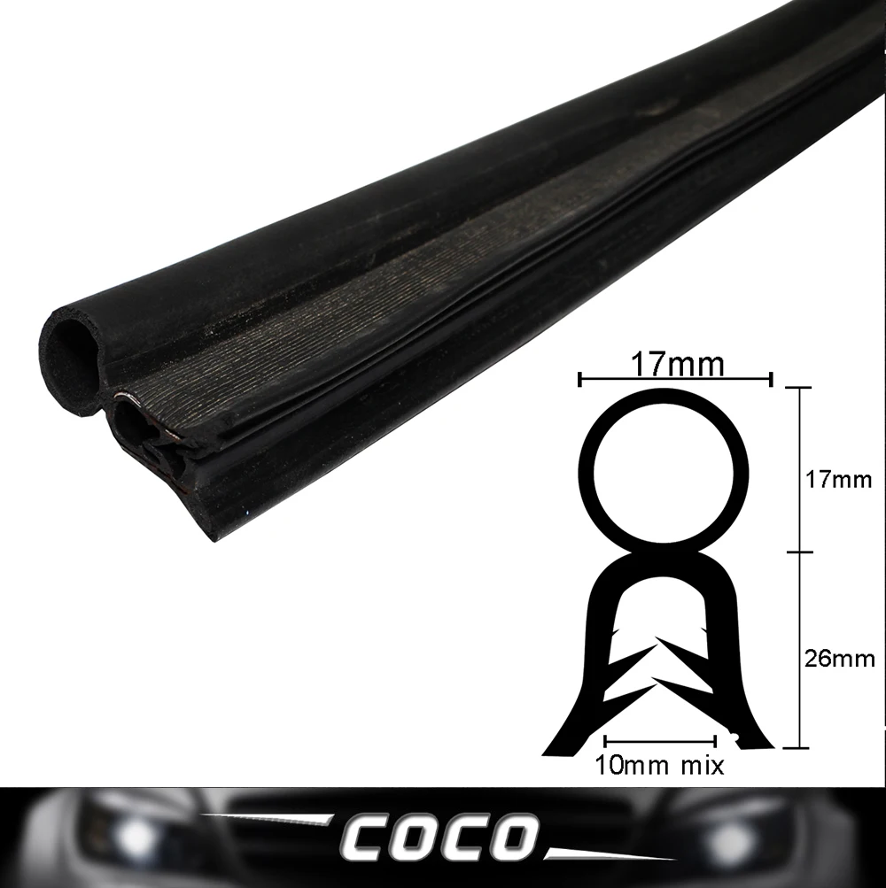 

07# Universal Car Rubber Edge StripTRIM SEAL pillar With metal Scratch Protector 157" 400cm Door Vent Bar Seal Van Boat Caravan