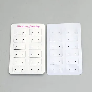 

PVC Jewelry Earrings Display Card Rectangle White Message Pattern " FASHION JEWELRY " 11.9cm(4 5/8") x 7.5cm(3"), 50 Sheets