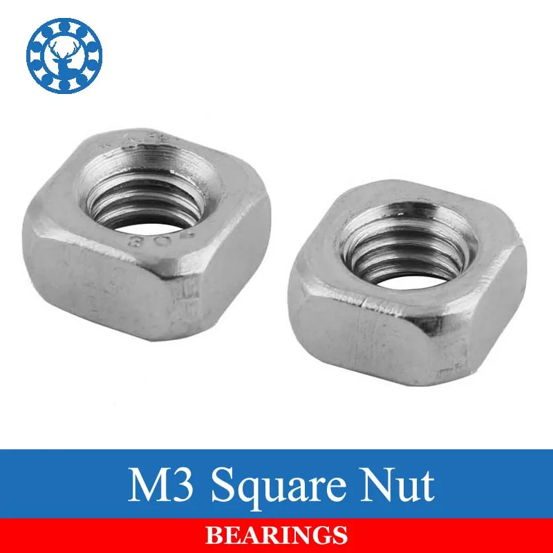 

50Pcs DIN557 GB39 M3 304 Stainless Steel Square Nut (NOT Cheap Galvanization)